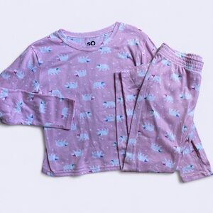 7/$20 SO kids pajama 2pc set polar bear pink